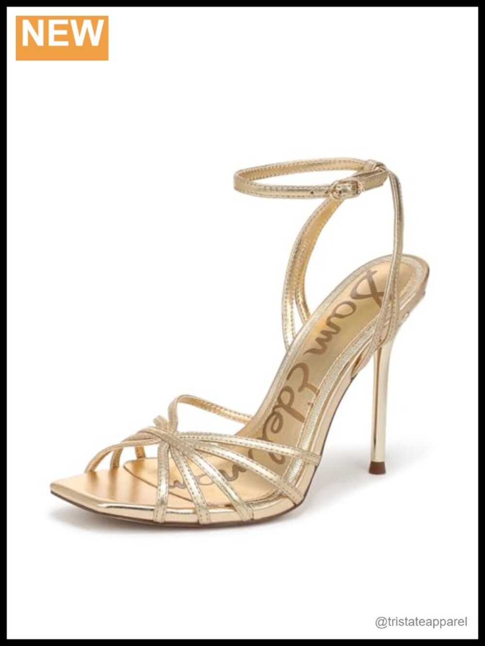 Women's Strappy Stiletto Heeled Sandals Ankle Strap Buckle 4 Inch Heels